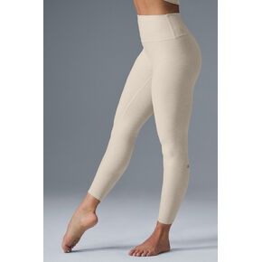 Alo Yoga Alosoft High-Waist 7/8 Highlight Legging - Oatmeal Heather in Kuwait