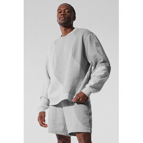 بلوفر Alo Yoga Make Waves برقبة دائرية - لون رمادي منقط رياضي in Kuwait