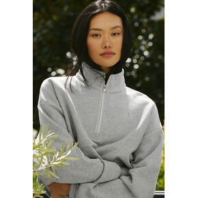 بلوفر Alo Yoga Accolade بسحاب 1/4 - رمادي رياضي منقط in Kuwait