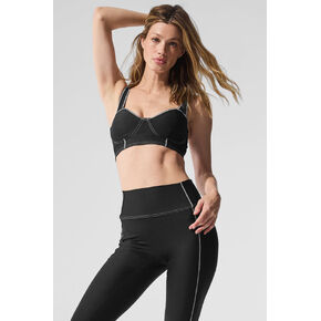 حمالة صدر ألو يوجا إيرليفت ريديفاين - أسود/أبيض in Kuwait