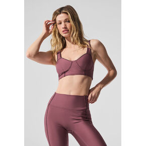 حمالة صدر Alo Yoga Airlift Redefine - برغندي ترافل/أسود in Kuwait