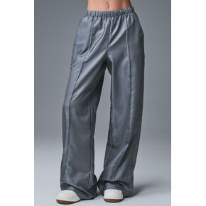 بنطال Alo Yoga Afterglow واسع الأرجل - رمادي فولاذي in Kuwait