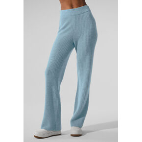 بنطلون وافل من القطيفة عالي الخصر من Alo Yoga Cashmere - أزرق سماوي منقط in Kuwait
