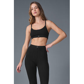 Alo Yoga Pointelle Sweater Be Mine Bra - Black in Kuwait