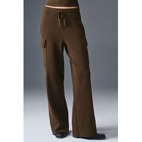 Alo Yoga Scholar Knit High-Waist Cargo Pant - Espresso in Kuwait