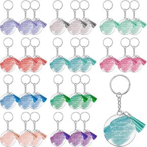 Unittype Inspirational Acrylic Keychain with Tassel Key Ring Thank You Appreciation Gift Keychain for Women Employee Teacher Coworker (100) in Saudi Arabia