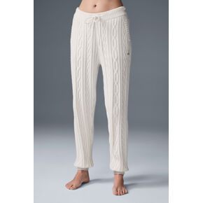 بنطال Alo Yoga Cable Knit Winter Bliss - عاجي in Kuwait