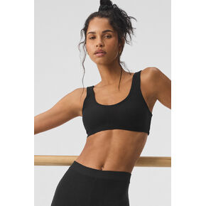 Alo Yoga Alosoft Center Stage Bra - Black in Kuwait