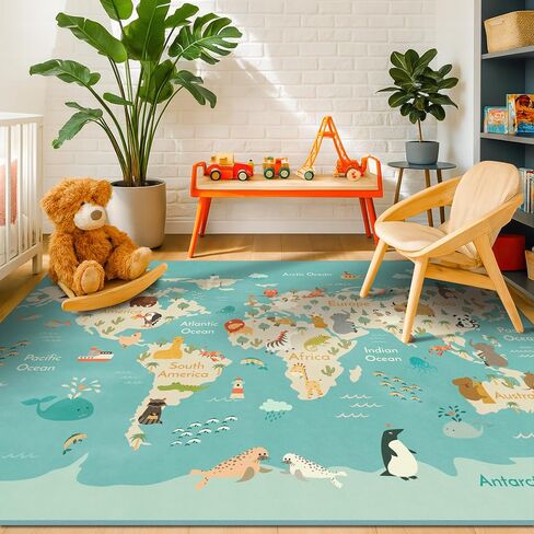 5x7 ABC Alphabet Rug for Preschool Kids – Educational Learning Rug for Toddlers, Washable Classroom or Playroom Carpet, Soft & Safe Floor Decor with Fun Letters and Whimsical Art Décor in Saudi Arabia