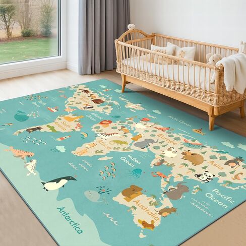 5x7 ABC Alphabet Rug for Preschool Kids – Educational Learning Rug for Toddlers, Washable Classroom or Playroom Carpet, Soft & Safe Floor Decor with Fun Letters and Whimsical Art Décor in Saudi Arabia