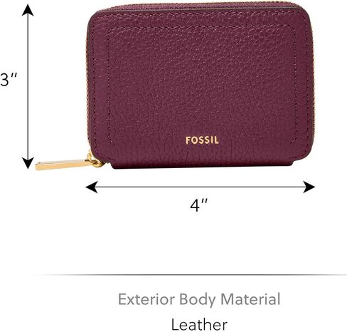 Fossil Logan Zip Card Case, Garnet in Kuwait
