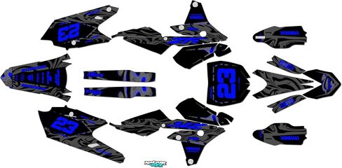مجموعة رسومات لـ Yamaha YZ 250F (2014-2018) سلسلة ACID برتقالية 09 Mil - مجموعة ملصقات رسومات السباق المخصصة للدراجة الترابية، بدون بلاستيك in Saudi Arabia
