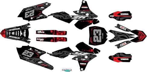مجموعة رسومات لـ Yamaha YZ 250F (2014-2018) سلسلة ACID برتقالية 09 Mil - مجموعة ملصقات رسومات السباق المخصصة للدراجة الترابية، بدون بلاستيك in Saudi Arabia