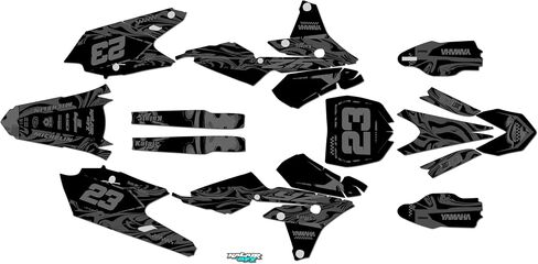 مجموعة رسومات لـ Yamaha YZ 250F (2014-2018) سلسلة ACID برتقالية 09 Mil - مجموعة ملصقات رسومات السباق المخصصة للدراجة الترابية، بدون بلاستيك in Saudi Arabia