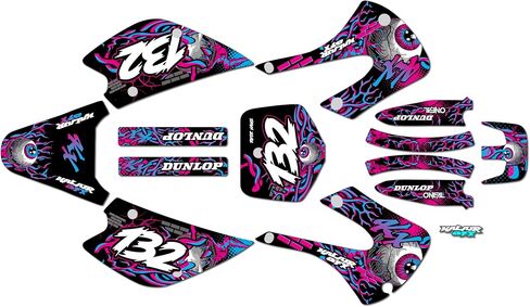 مجموعة رسومات لـ Kawasaki KX85 / KX100 (2001-2013) CORE Series Green 16 Mil - ملصقات للدراجات النارية للدراجة الترابية، ملحقات سيارات سباق الدراجات النارية بدون بلاستيك in Kuwait