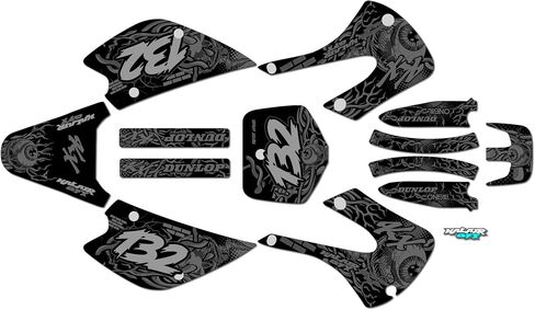 مجموعة رسومات لـ Kawasaki KX85 / KX100 (2001-2013) CORE Series Green 16 Mil - ملصقات للدراجات النارية للدراجة الترابية، ملحقات سيارات سباق الدراجات النارية بدون بلاستيك in Kuwait