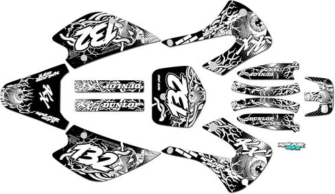 مجموعة رسومات لـ Kawasaki KX85 / KX100 (2001-2013) CORE Series Green 16 Mil - ملصقات للدراجات النارية للدراجة الترابية، ملحقات سيارات سباق الدراجات النارية بدون بلاستيك in Kuwait