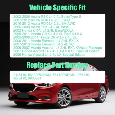 مضخة توجيه كهربائية مع بكرة متوافقة مع 2002-2006 Acura RSX 2.0L 2006-2008 TSX 2.4L 2006-2007 Honda Accord 2.4L 2002-2011CR-V 2.4L 2006-2011 العنصر 2.4L 21-5419 in Kuwait