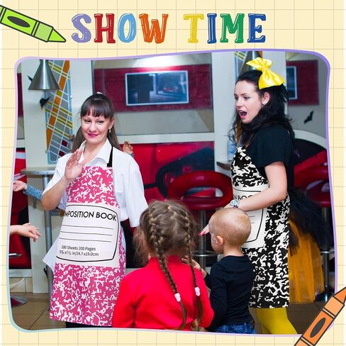 8 Pcs Group Halloween Costumes for Adults Composition Notebook Costume Back to School Apron for Teacher Classroom (Bright Colors) in Saudi Arabia
