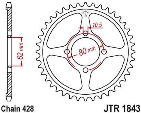 JT Carbon Steel 54T Rear Sprocket 2005 -up Compatible with TTR 125 TTR125 L LE LW LWE in Saudi Arabia