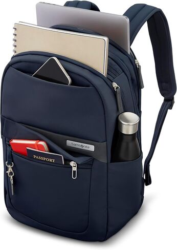 حقيبة ظهر Samsonite Elevation Plus - نسيج الجسم Recyclex® RPET مع جيب مخبأ سريع الوصول - يمتد 1.5 بوصة - حامل AirTag ™ - حقيبة الكمبيوتر المحمول - أزرق منتصف الليل in Kuwait
