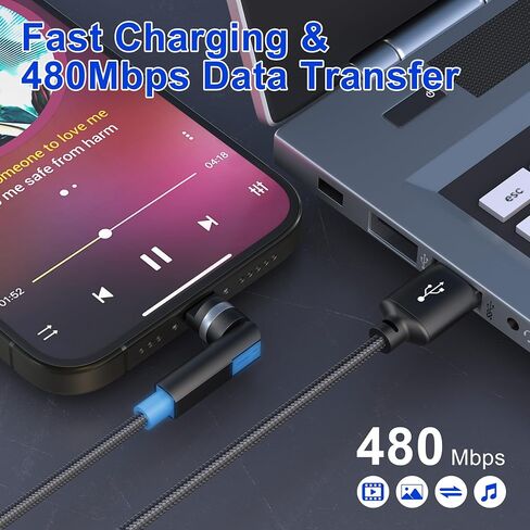 90 Degree Coiled USB-C to Lightning Cable 2Pack, Apple CarPlay Cord with Data Sync[MFi Certified] Retractable iPhone Charging Cable, PD 27W USB C Lightning Fast Charging Cable for iPhone/Pad/Pod Pink in Saudi Arabia