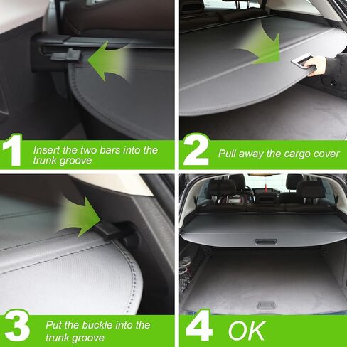 Cargo Cover for Honda Pilot 2016 2017 2018 2019 2020 2021 2022 Trunk Cover Pilot Accessories Rear Trunk Security Cover Shielding Shade, Black in Saudi Arabia