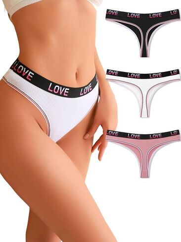 Cotton Thongs for Women Thong Woven Belt Ladies Panties Womens Underwear Pack in Saudi Arabia
