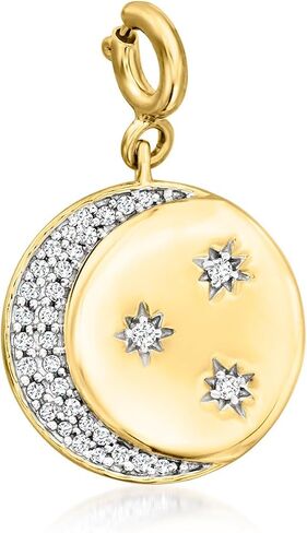 Ross-Simons 0.15 ct. t.w. Diamond Moon and Stars Charm in 18kt Gold Over Sterling in Saudi Arabia