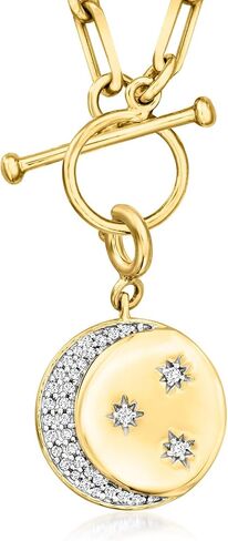 Ross-Simons 0.15 ct. t.w. Diamond Moon and Stars Charm in 18kt Gold Over Sterling in Saudi Arabia