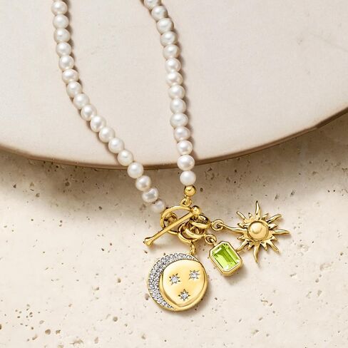 Ross-Simons 0.15 ct. t.w. Diamond Moon and Stars Charm in 18kt Gold Over Sterling in Saudi Arabia