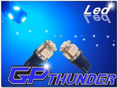 GP Thunder 194 168 2825 W5W T3 Wedge Blue LED استبدال المصابيح الكهربائية للعداد، المقياس، لوحة الترخيص، العلامة، القبة، باب صندوق الأمتعة للقراءة الداخلية لأضواء المصباح - 5 عبوات in Kuwait