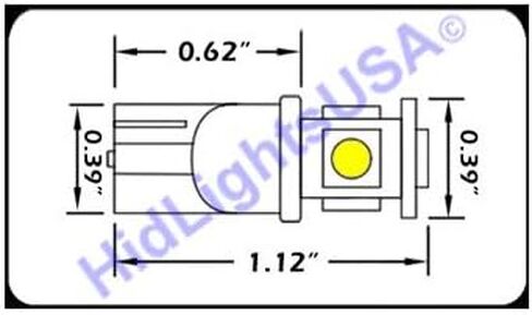 GP Thunder 194 168 2825 W5W T3 Wedge Blue LED استبدال المصابيح الكهربائية للعداد، المقياس، لوحة الترخيص، العلامة، القبة، باب صندوق الأمتعة للقراءة الداخلية لأضواء المصباح - 5 عبوات in Kuwait