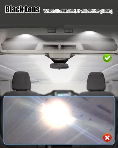 2 PCS Interior Cabin Courtesy Lights Cargo Room Dome Light Fit for Ford Transit 150 250 350 350 HD Van Connect 2014-2024 Replace 2230338 BK2V13776AD, 6000K with Black Lens in Saudi Arabia
