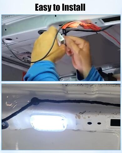 2 PCS Interior Cabin Courtesy Lights Cargo Room Dome Light Fit for Ford Transit 150 250 350 350 HD Van Connect 2014-2024 Replace 2230338 BK2V13776AD, 6000K with Black Lens in Saudi Arabia