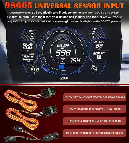 98605 Universal Sensor Input for EAS System - Compatible with Edge CS, CS2, CTS, CTS2 and CTS3 Devices, Quick Connect Sensor Input Wiring Harness Accessory Kit - 5 Volt in Saudi Arabia