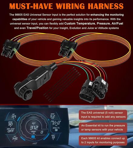 98605 Universal Sensor Input for EAS System - Compatible with Edge CS, CS2, CTS, CTS2 and CTS3 Devices, Quick Connect Sensor Input Wiring Harness Accessory Kit - 5 Volt in Saudi Arabia