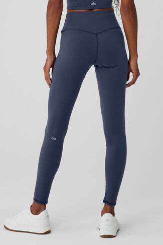 Alo Yoga Airbrush شتوي دافئ عالي الخصر - كحلي in Kuwait