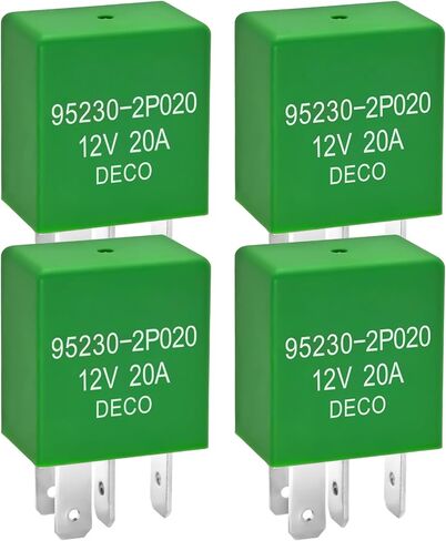 Relay 95230-2P020 (Set of 2), 4 Pins Multi-Purpose Power Relay 12V 20A, Compatible for Select Hyundai, Kia Vehicles in Kuwait