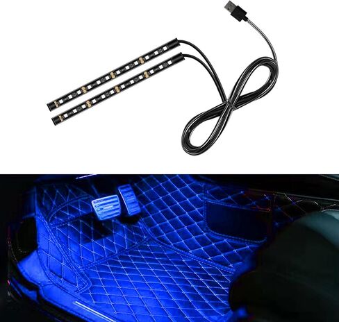 Car LED Strip Light, 24 LED RGB Neon Auto Interior Atmosphere Lights, 12V Cigarette Lighter Under Dash Ambient Night Light, Decorative Lamp Accessory for Car Truck (Ice Blue, Cigar Lighter) in Saudi Arabia