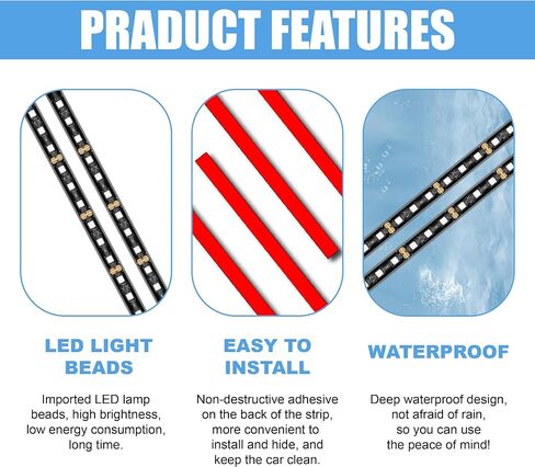 Car LED Strip Light, 24 LED RGB Neon Auto Interior Atmosphere Lights, 12V Cigarette Lighter Under Dash Ambient Night Light, Decorative Lamp Accessory for Car Truck (Ice Blue, Cigar Lighter) in Saudi Arabia