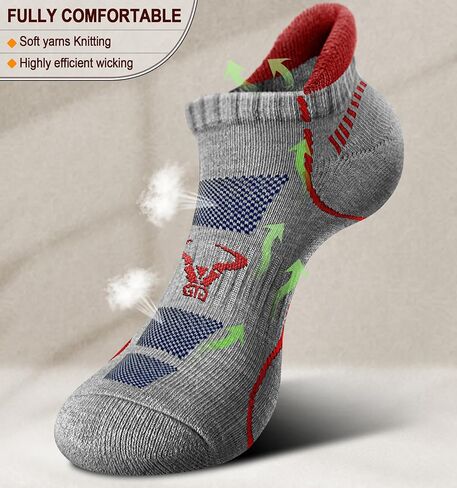 Men's Ankle Socks 4Pairs-Athletic Running Socks Cushioned No Show Breathable-Arch Support in Saudi Arabia