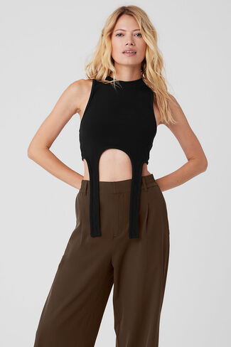 ألو يوجا ويلنس ريب فلاونت تانك - أسود in Kuwait