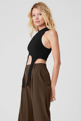 ألو يوجا ويلنس ريب فلاونت تانك - أسود in Kuwait