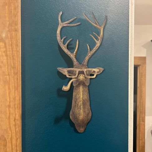 Animal Head Wall Decor, Deer Resin Animal Sculptures, Rustic Resin Head Wall Mount Art Decoration for Living Room Bedroom Office in Saudi Arabia