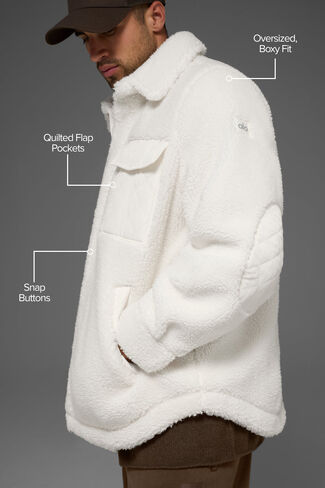 Alo Yoga Sherpa Edge Shacket - Ivory in Saudi Arabia