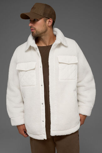 Alo Yoga Sherpa Edge Shacket - Ivory in Saudi Arabia