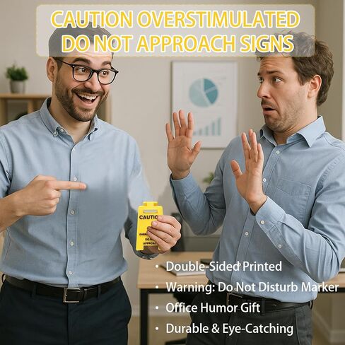1 Pc Caution Overstimulated Desk Sign, Funny Prank Gift Office Desk Decor, 3D Printed Overstimulated Do not Approach Warning Signs, Humor Desktop Decoration (Caution Overstimulated) in Saudi Arabia