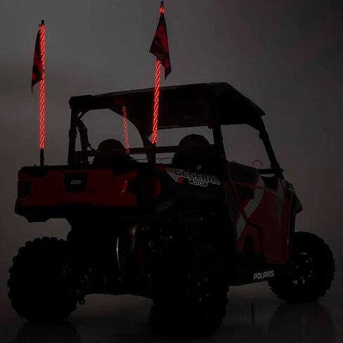 مصابيح سوط LED لـ Polaris RZR XP 1000 (2014-2017) - مجموعة من 2، مصابيح سوط مقاس 48 بوصة جنبًا إلى جنب، مصابيح LED RGB متعددة الألوان، 300 نمط، قابلة للتعتيم، مقاومة للماء، قاعدة سريعة التحرير in Kuwait