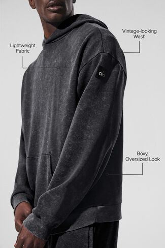 هودي Alo Yoga Chill Vintage Wash - غسيل أسود in Kuwait